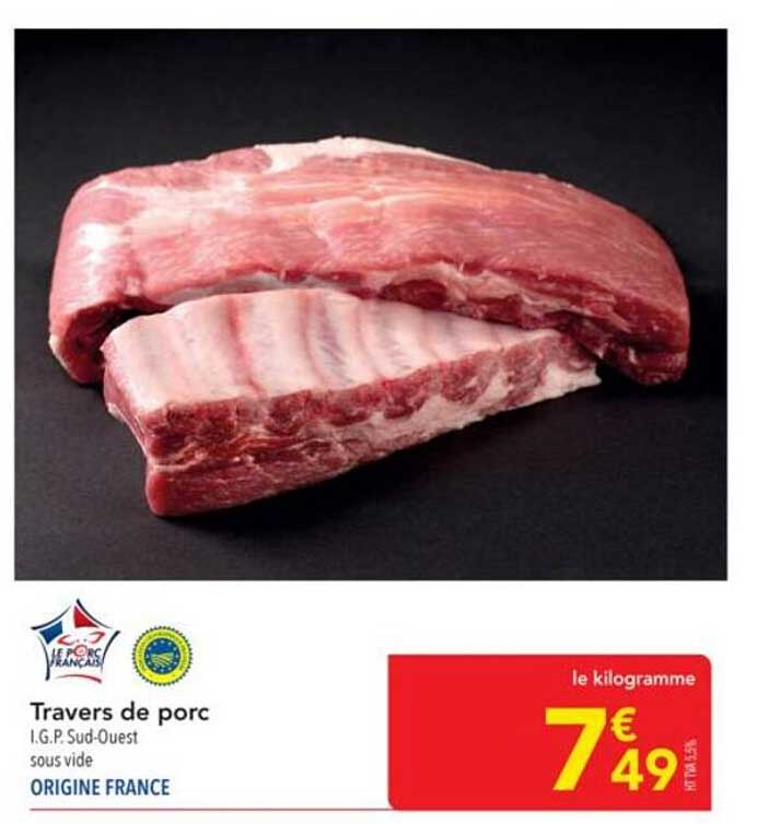 Travers de porc I.G.P. Sud-Ouest sous vide