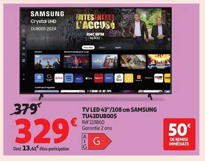 TV LED 43"/108 cm SAMSUNG TU43DU8005