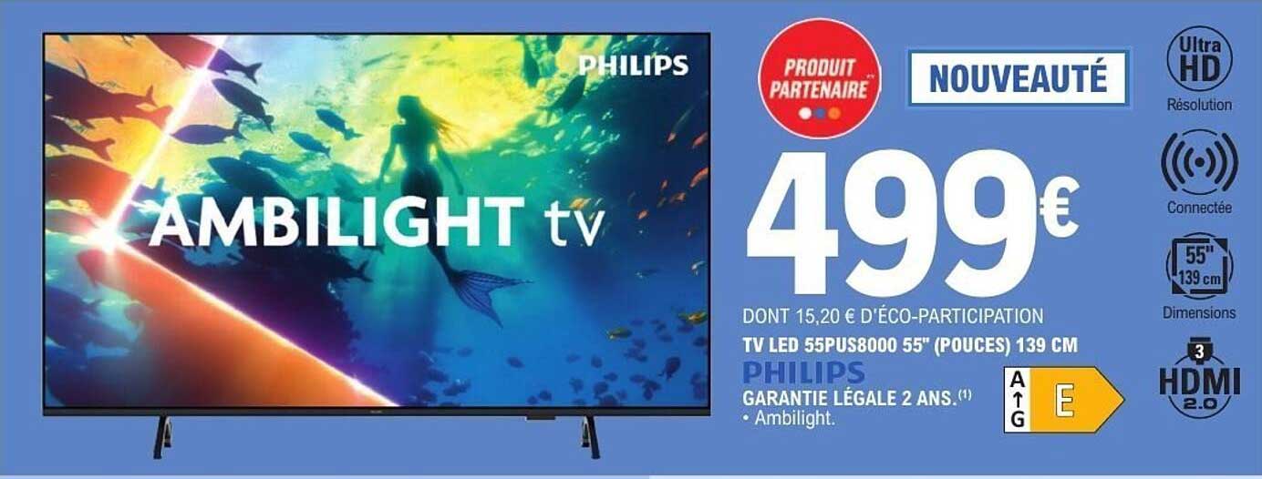 TV LED 55PUS8000 55" (POUCES) 139 CM