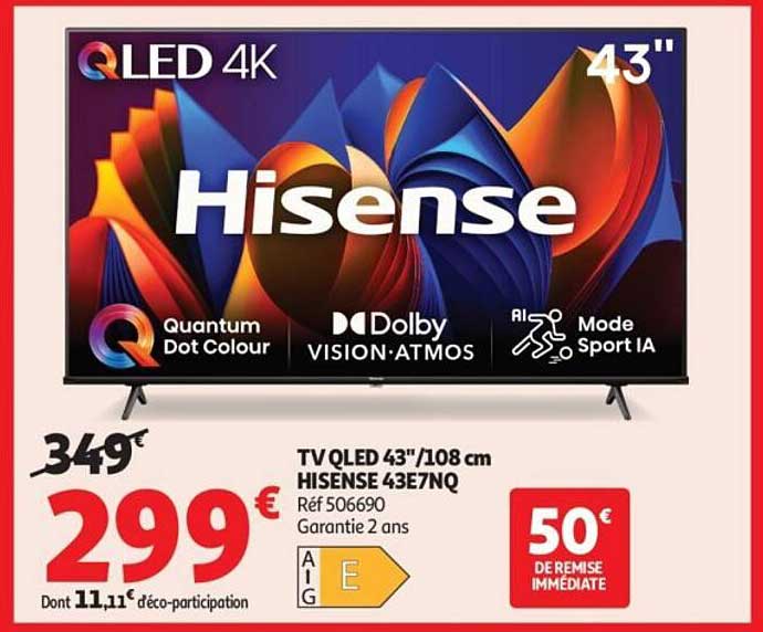 TV QLED 43"/108 cm HISENSE 43E7NQ