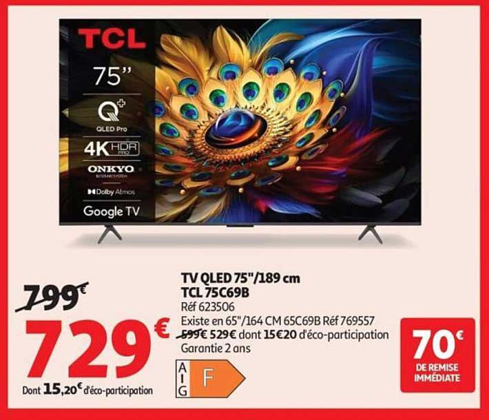 TV QLED 75"/189 cm TCL 75C69B