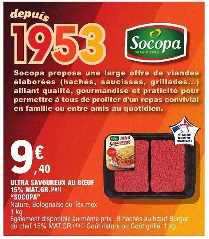 ULTRA SAVOUREUX AU BŒUF 15% MAT.GR. (4*1) "SOCOPA"