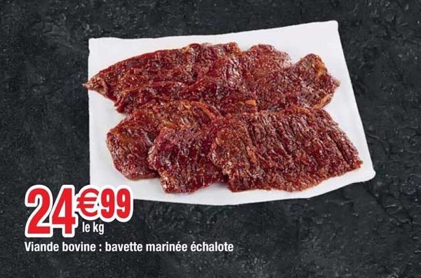 Viande bovine : bavette marinée échalote