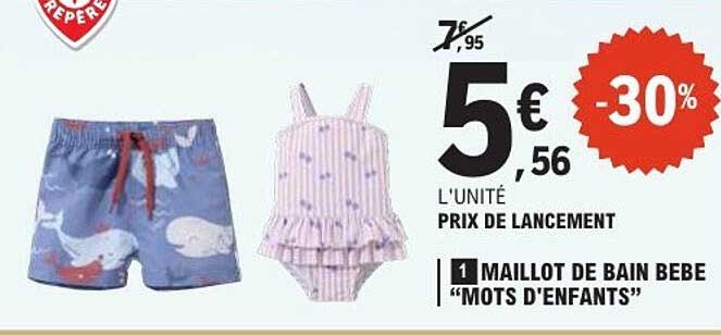 1 MAILLOT DE BAIN BEBE “MOTS D’ENFANTS”