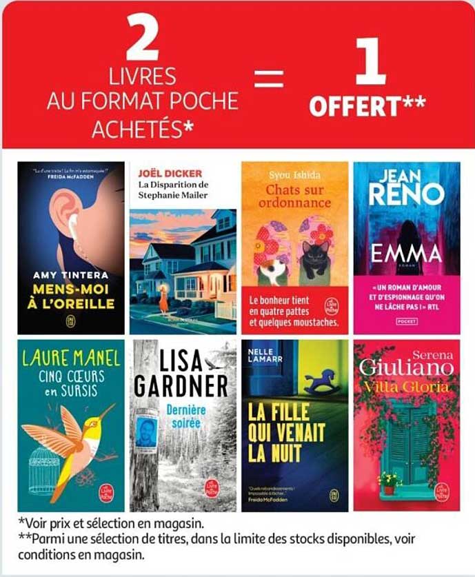 2 LIVRES AU FORMAT POCHE ACHETÉS* = 1 OFFERT**