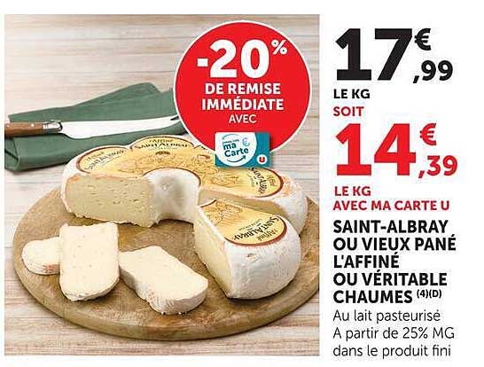 -20% DE REMISE IMMÉDIATE AVEC ma Carte U
