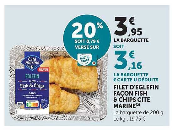 20% SOIT 0,79 € VERSÉ SUR ma Carte U