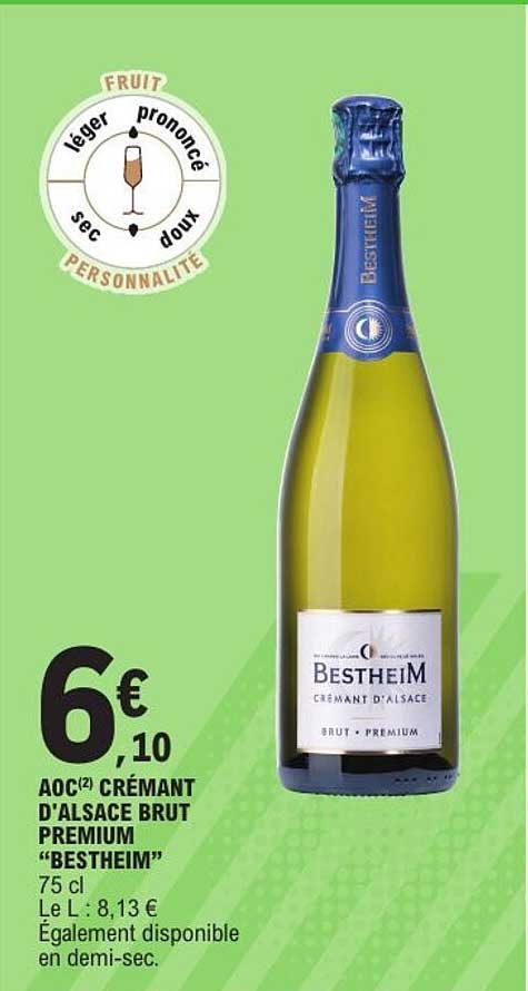 AOC(2) CRÉMANT D'ALSACE BRUT PREMIUM “BESTHEIM”