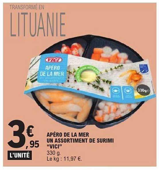 APÉRO DE LA MER UN ASSORTIMENT DE SURIMI “VICI” 330 g.
