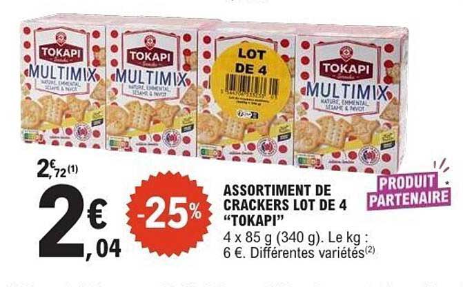 ASSORTIMENT DE CRACKERS LOT DE 4 “TOKAPI”