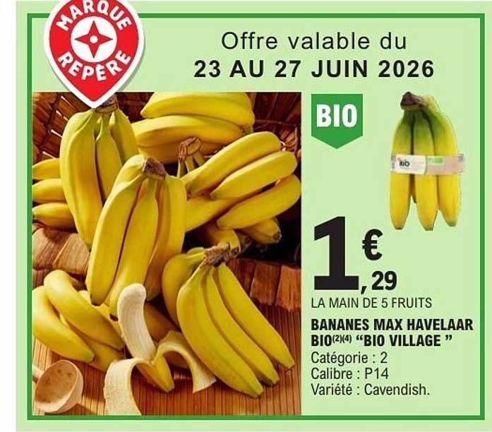 BANANES MAX HAVELAAR BIO (2KG) “BIO VILLAGE”