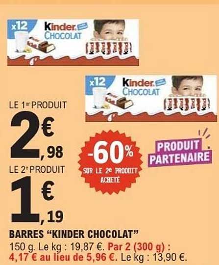 BARRRES “KINDER CHOCOLAT”
