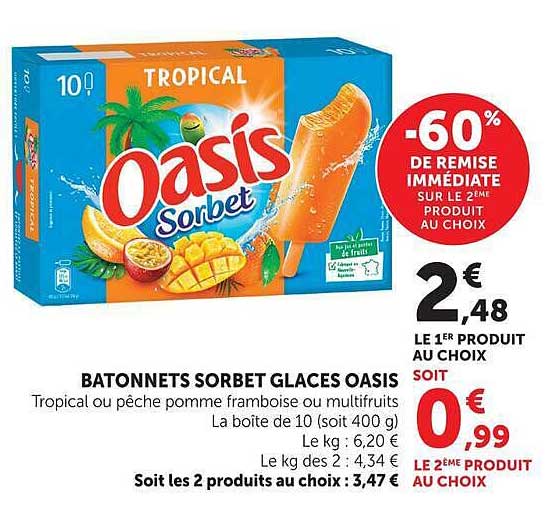 BATONNETS SORBET GLACES OASIS