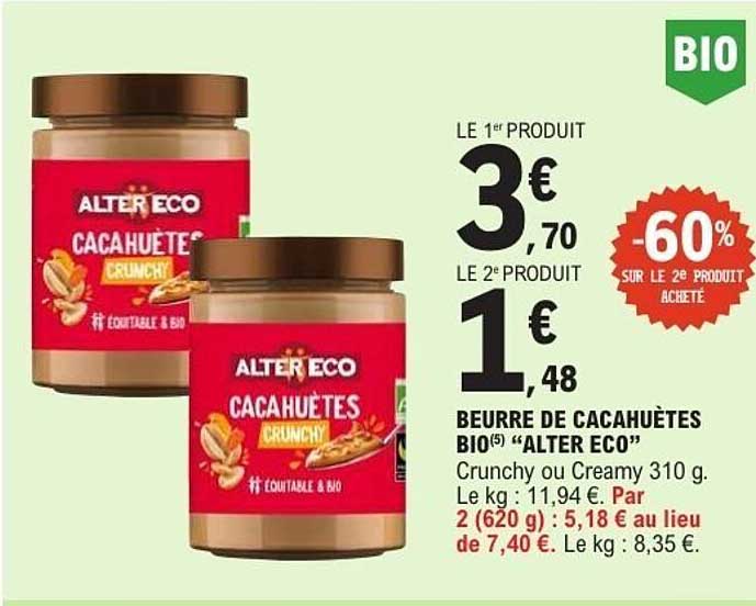 BEURRE DE CACAHUÈTES BIO(5) “ALTER ECO”