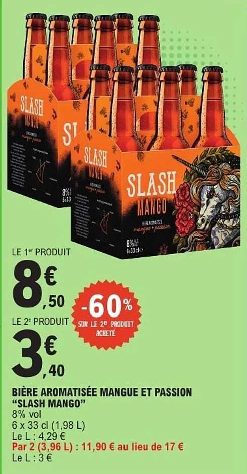 BIÈRE AROMATISÉE MANGUE ET PASSION “SLASH MANGO”