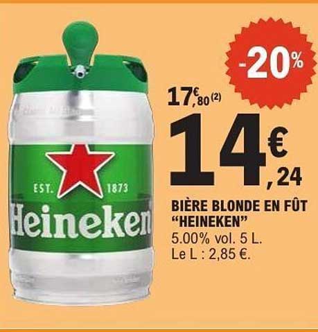 BIERE BLONDE EN FUT "HEINEKEN"