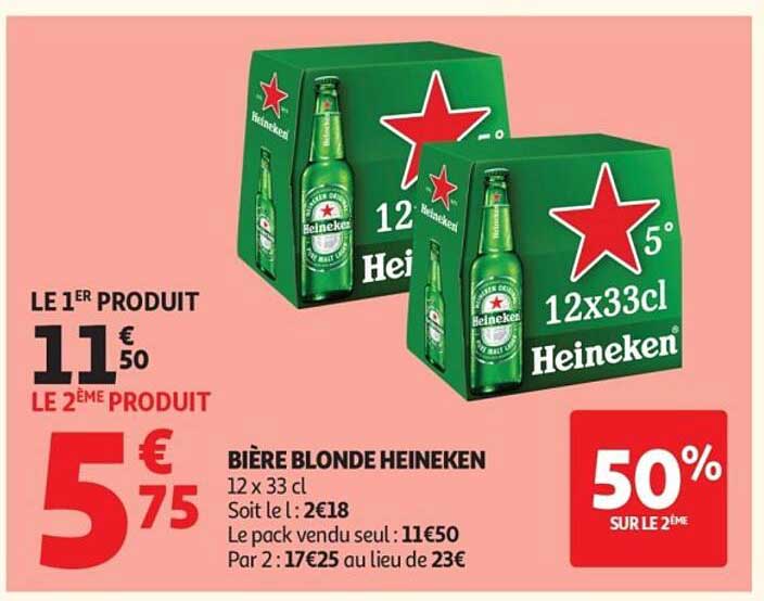 BIÈRE BLONDE HEINEKEN 12 x 33 cl