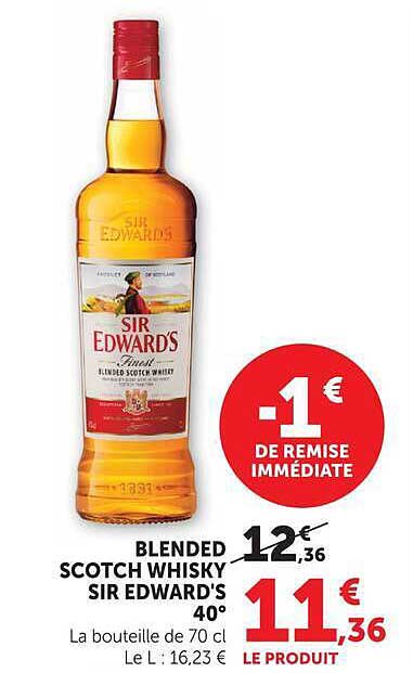 BLENDED SCOTCH WHISKY SIR EDWARD'S 40°