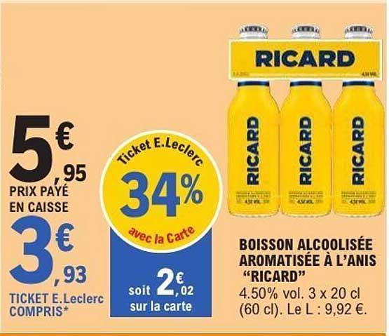 BOISSON ALCOOLISÉE AROMATISÉE À L’ANIS “RICARD”
