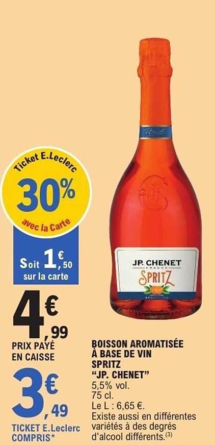 BOISSON AROMATISÉE À BASE DE VIN SPRITZ “JP. CHENET”