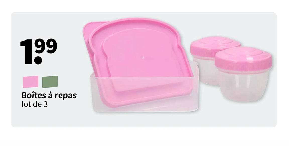 Boîtes à repas lot de 3