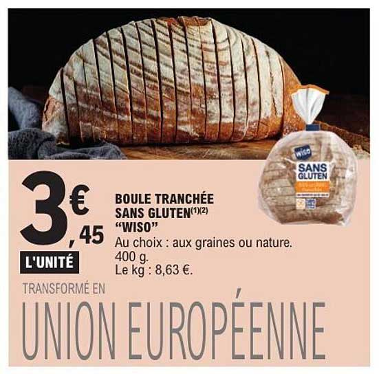 BOULE TRANCHÉE SANS GLUTEN(1/2) “WISO”