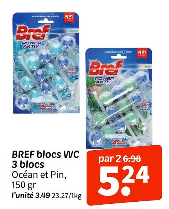 BREF blocs WC 3 blocs Océan et Pin, 150 gr
