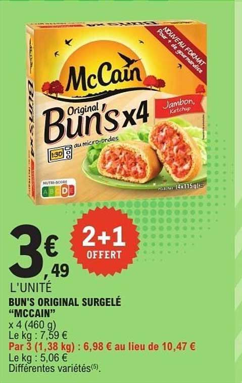 Bun's Original surgelé "McCain" x 4 (460 g)