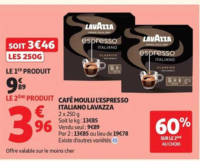 CAFÉ MOULU L'ESPRESSO ITALIANO LAVAZZA