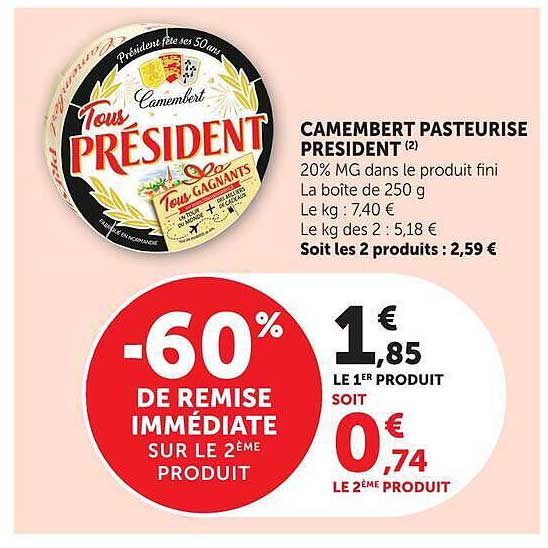 CAMEMBERT PASTEURISÉ PRESIDENT(2)