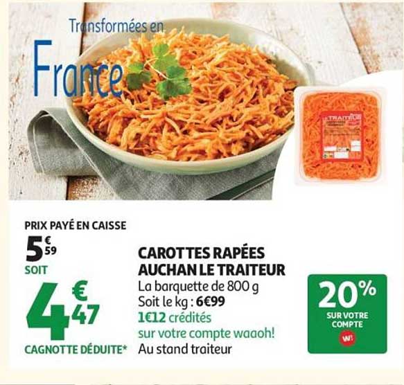 CAROTTES RÂPÉES AUCHAN LE TRAITEUR