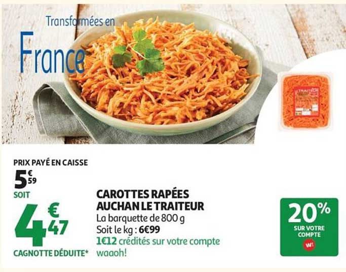 CAROTTES RAPÉES AUCHAN LE TRAITEUR