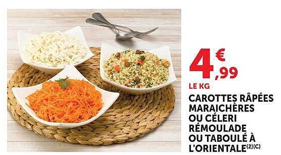 CAROTTES RÂPÉES MARAÎCHÈRES OU CÉLERI RÉMOULADE OU TABOULÉ À L'ORIENTALE(2)(C)