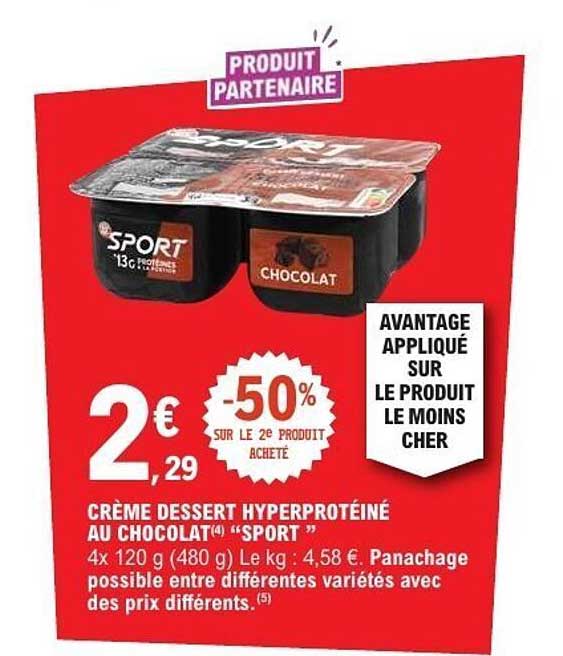 CRÈME DESSERT HYPERPROTÉINÉ AU CHOCOLAT(4) “SPORT”