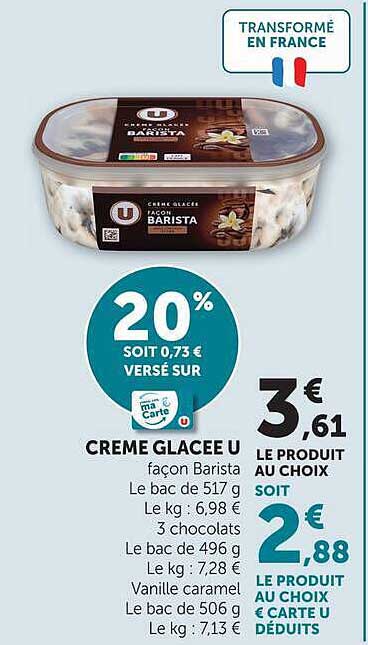 CREME GLACEE U façon Barista