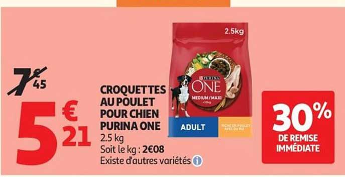CROQUETTES AU POULET POUR CHIEN PURINA ONE 2.5 kg