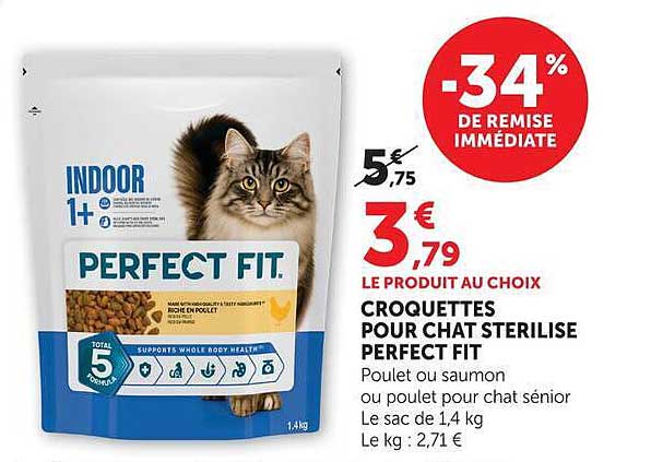 CROQUETTES POUR CHAT STERILISE PERFECT FIT
