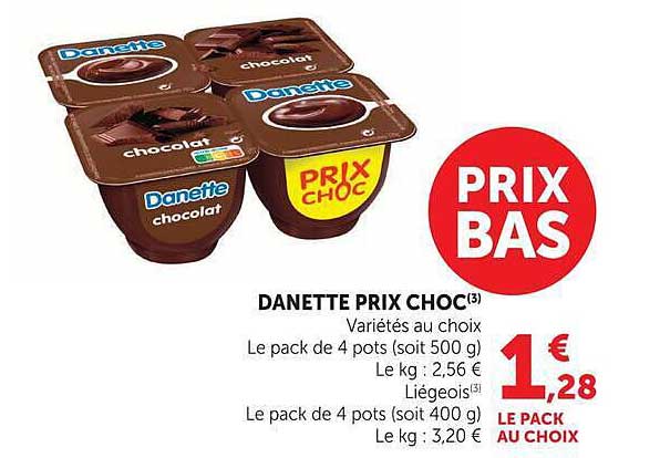 DANETTE PRIX CHOC