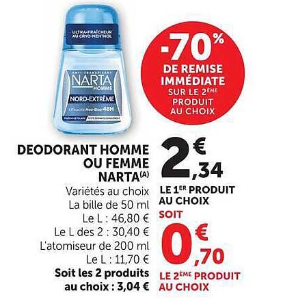 DEODORANT HOMME OU FEMME NARTA(A)