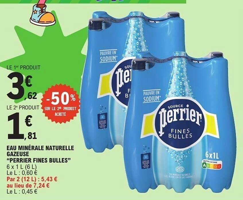 EAU MINÉRALE NATURELLE GAZEUSE “PERRIER FINES BULLES”