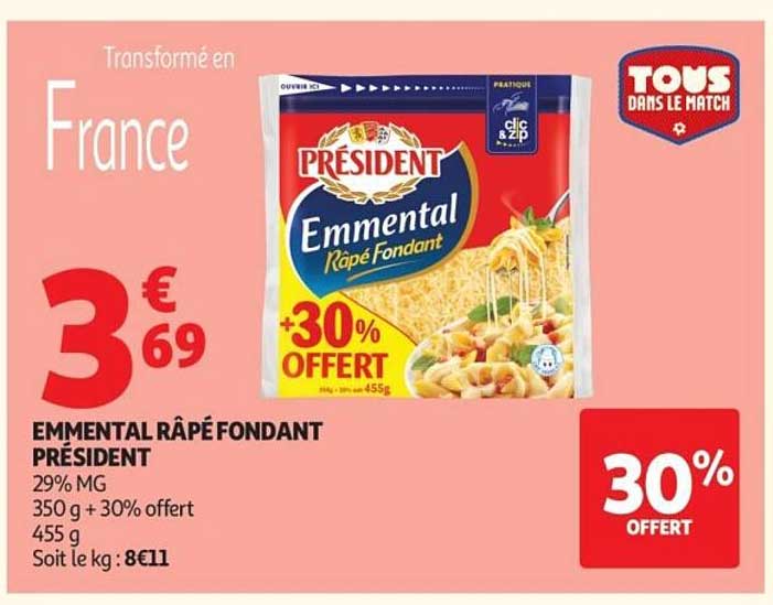 EMMENTAL RÂPÉ FONDANT PRÉSIDENT