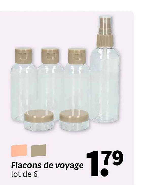 Flacons de voyage lot de 6