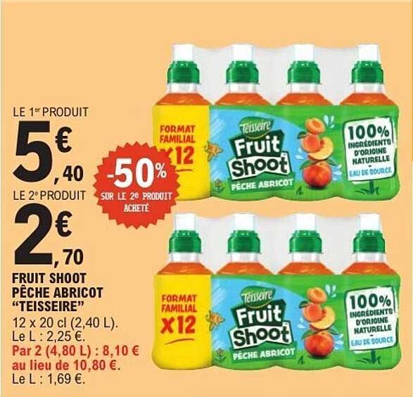 FRUIT SHOOT PÊCHE ABRICOT “TEISSEIRE”