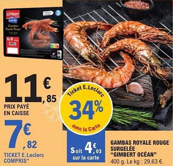 GAMBAS ROYALE ROUGE SURGELÉE "GIMBERT OCÉAN"