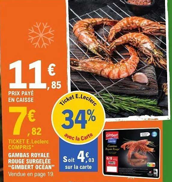 GAMBAS ROYALE ROUGE SURGELÉE “GIMBERT OCÉAN”