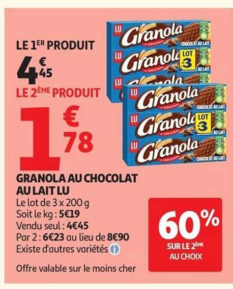 GRANOLA AU CHOCOLAT AU LAIT LU