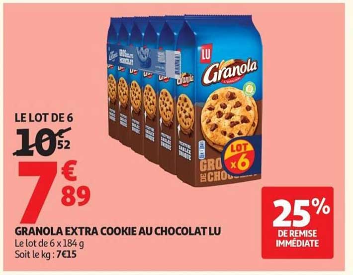 GRANOLA EXTRA COOKIE AU CHOCOLAT LU