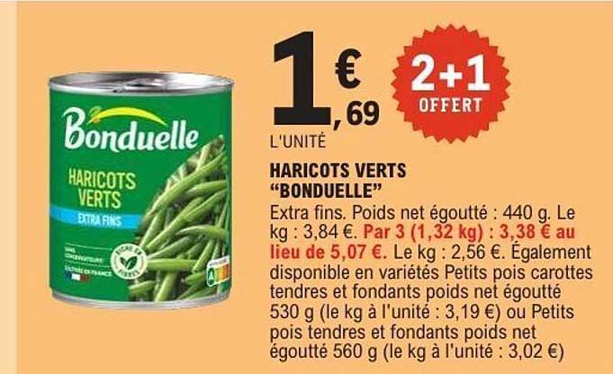 HARICOTS VERTS "BONDUELLE"