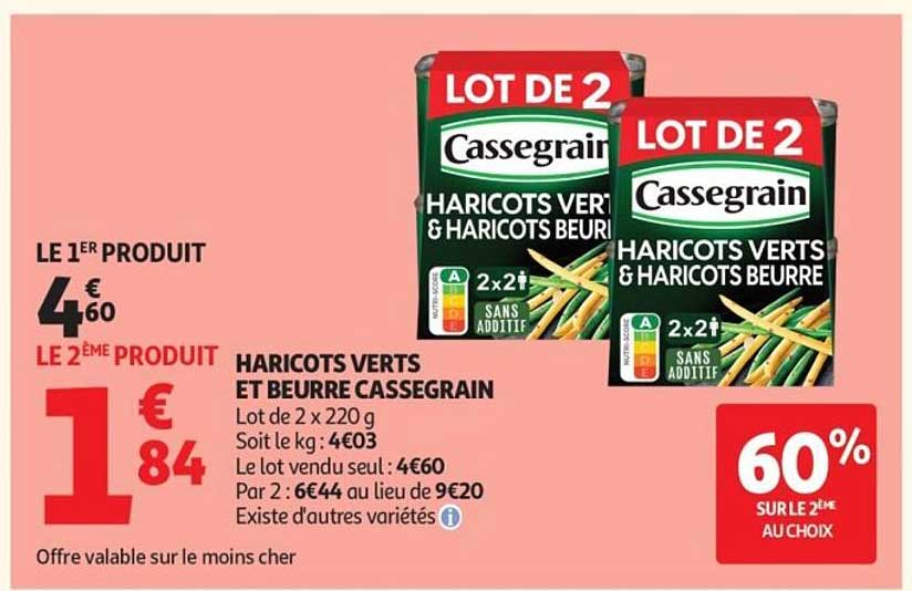 HARICOTS VERTS ET BEURRE CASSEGRAIN