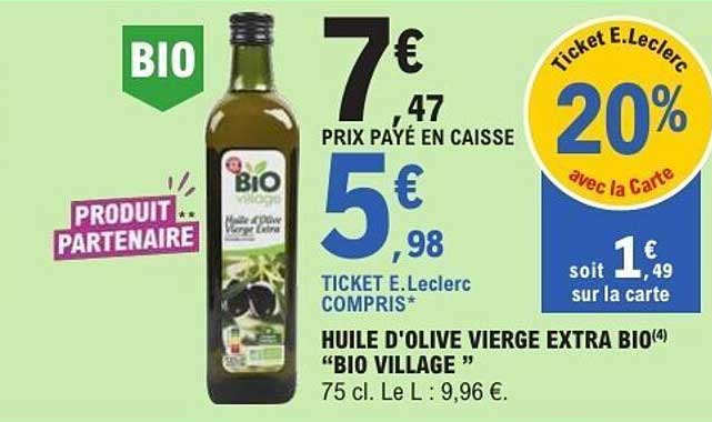 HUILE D'OLIVE VIERGE EXTRA BIO "BIO VILLAGE"